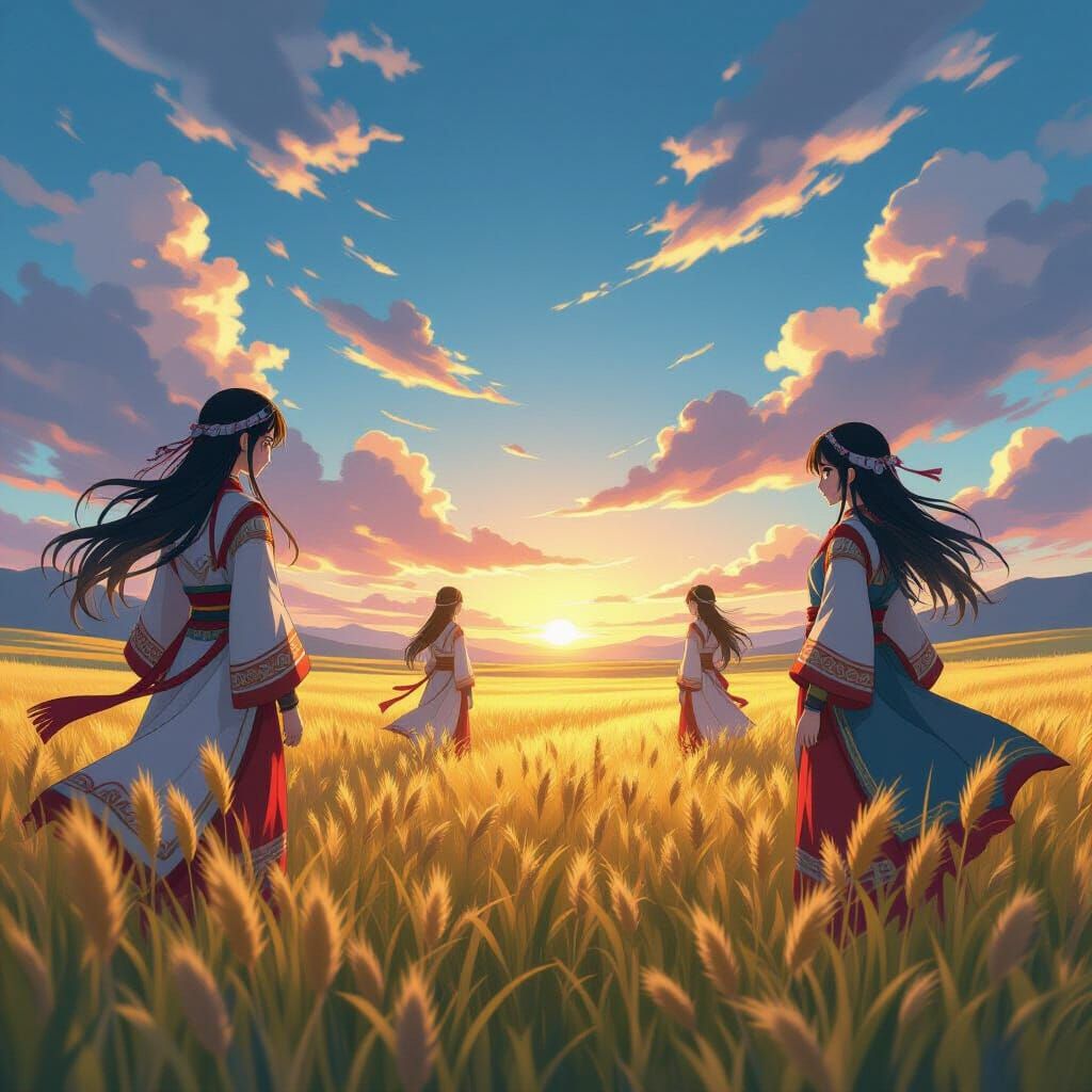 Anime Key Visual: Shamans of the Tall Grasslands