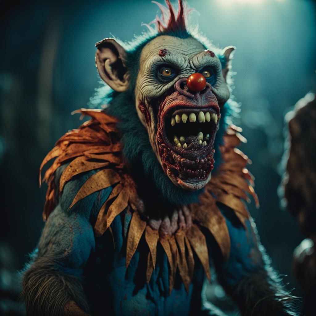 Zombie Monkey Monster Clown in Cinematic Style
