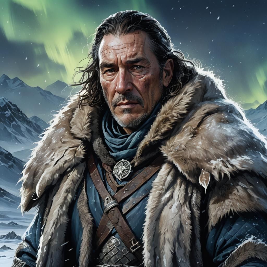 Mance Rayder Portrait in a Winter Landscape