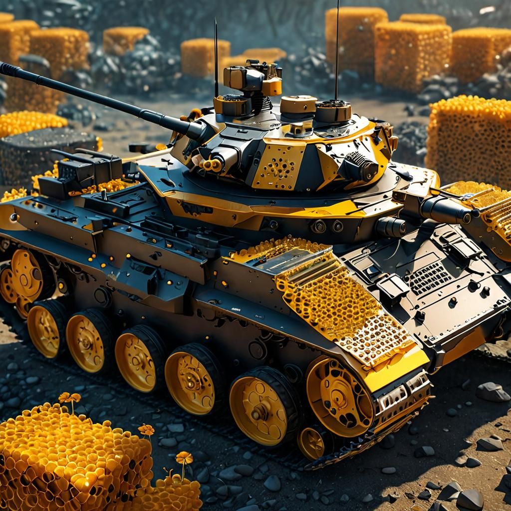 Honeycell Tank in Double Exposure, 3D Render