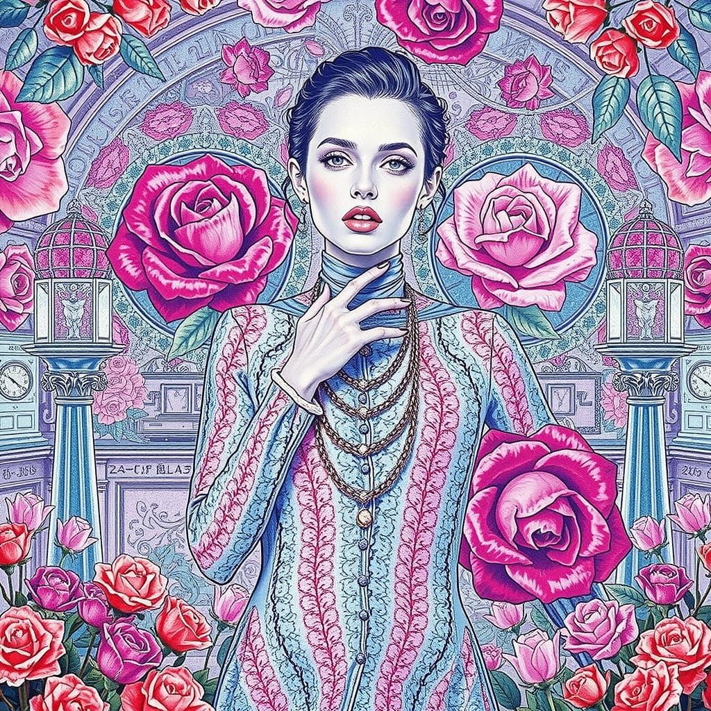 Psychedelic Surrealism: Elegant 3D Render in 8k