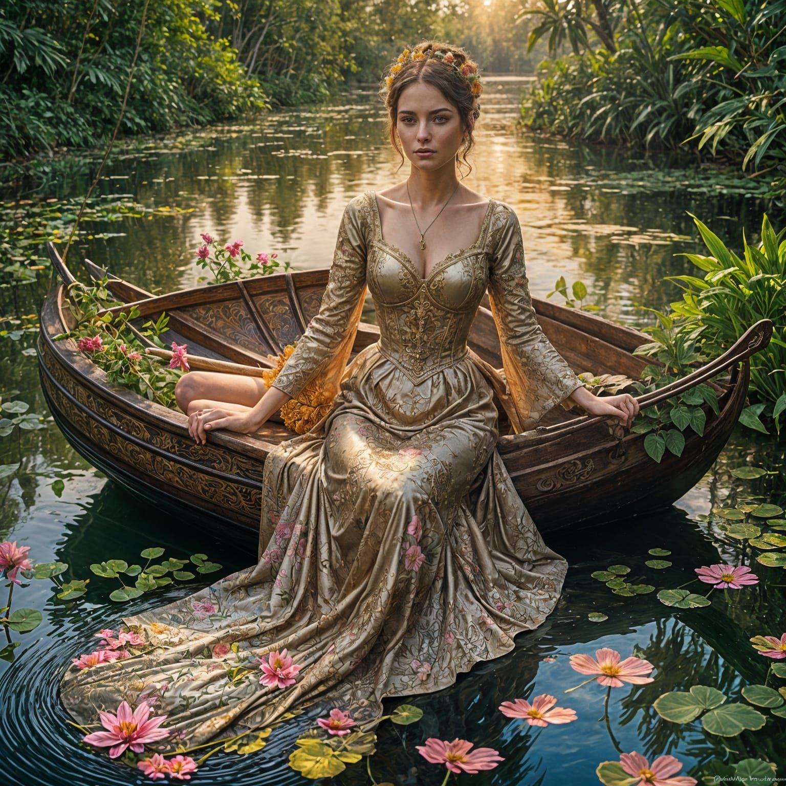 Detailed Bud Oar Image of Beautiful Woman