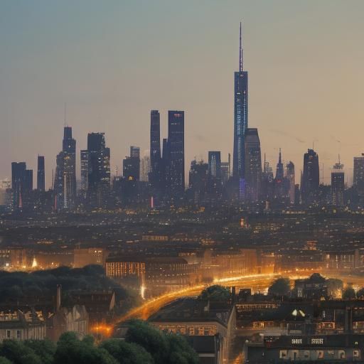 Vampire City Skyline Inspired by Gainsborough and Chagall