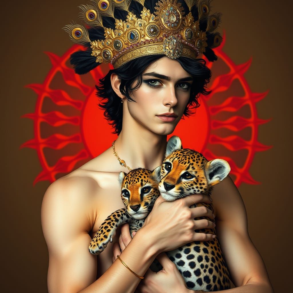 Golden Peacock Prince with Cheetah