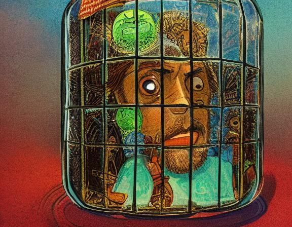 Man Trapped: Surreal Hyperrealistic Concept Art