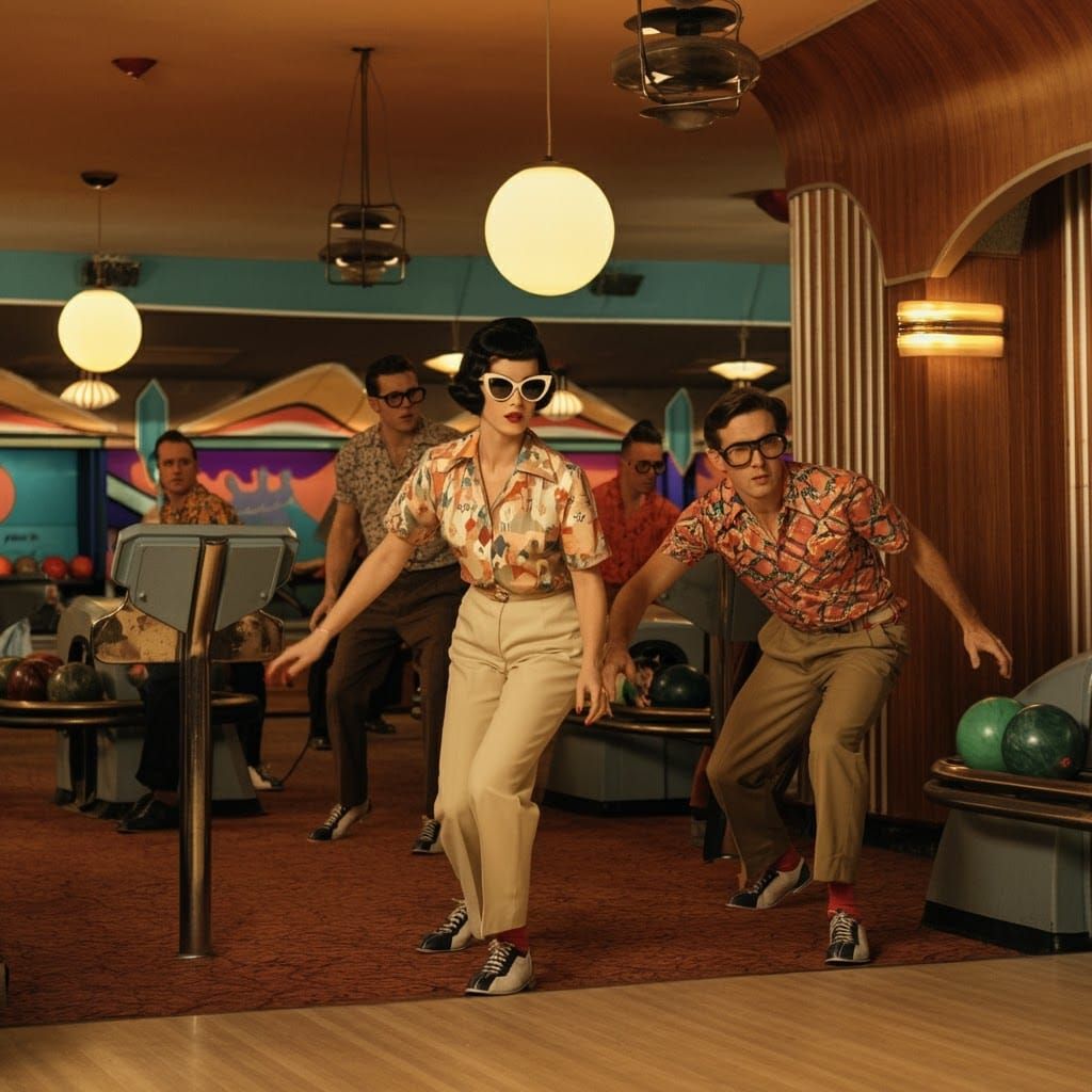 Retro Bowling Alley in Mid-Century Modern Style