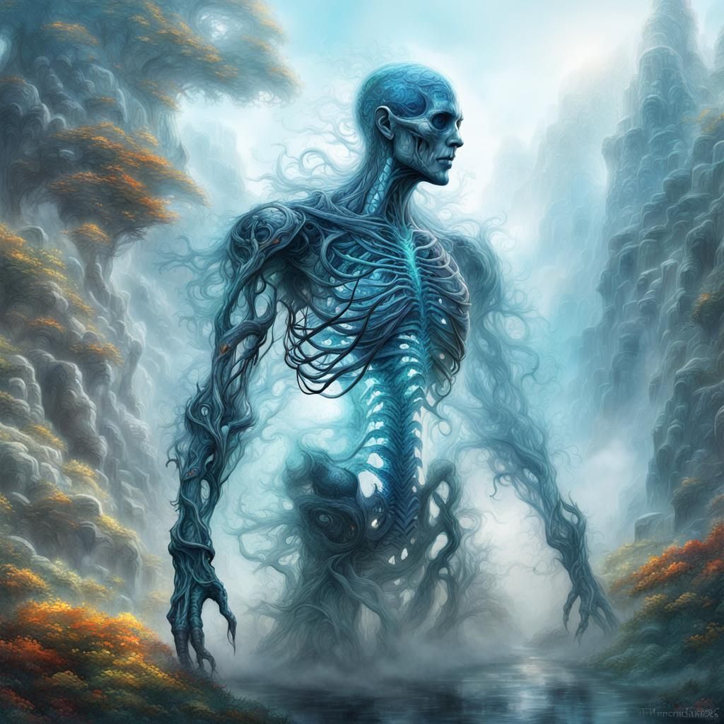 Ethereal Soul Leaving Body in Double Exposure