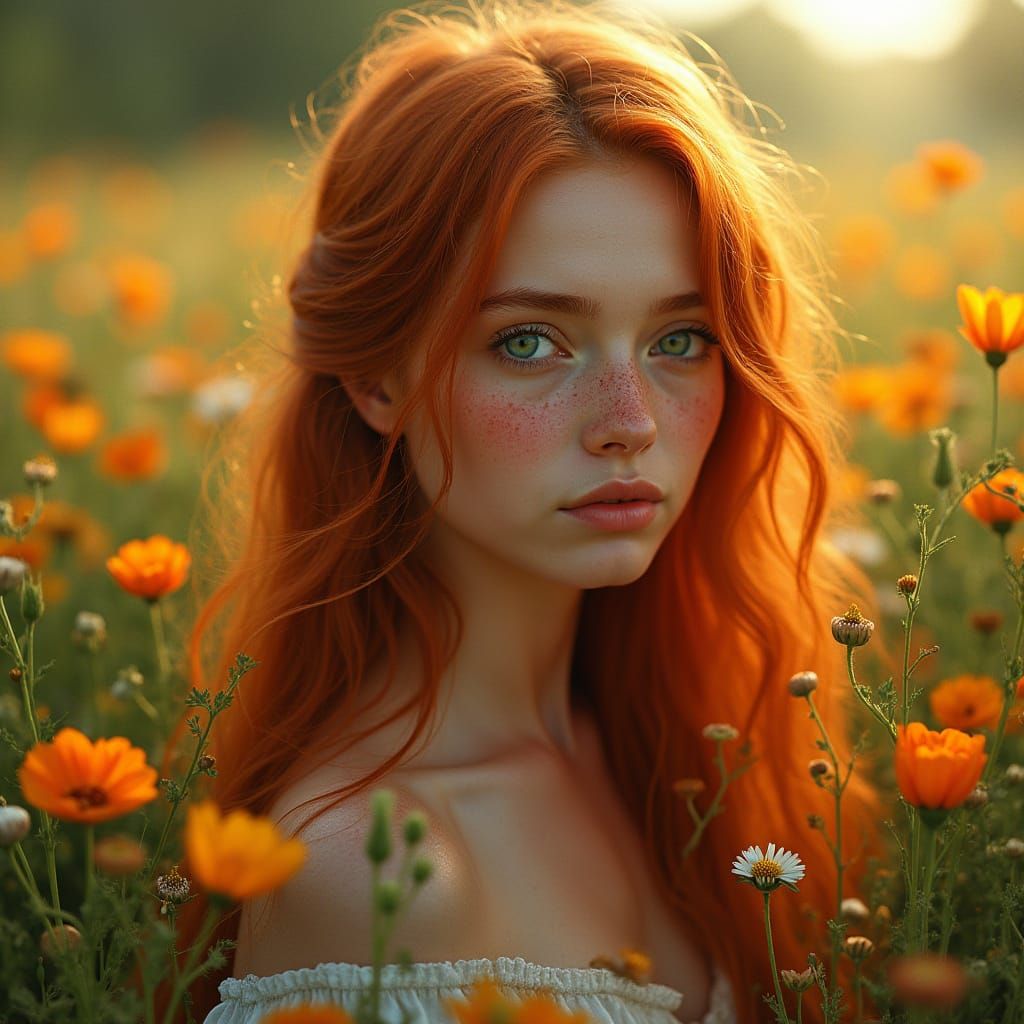 Ethereal Beauty in a Field of Wildflowers