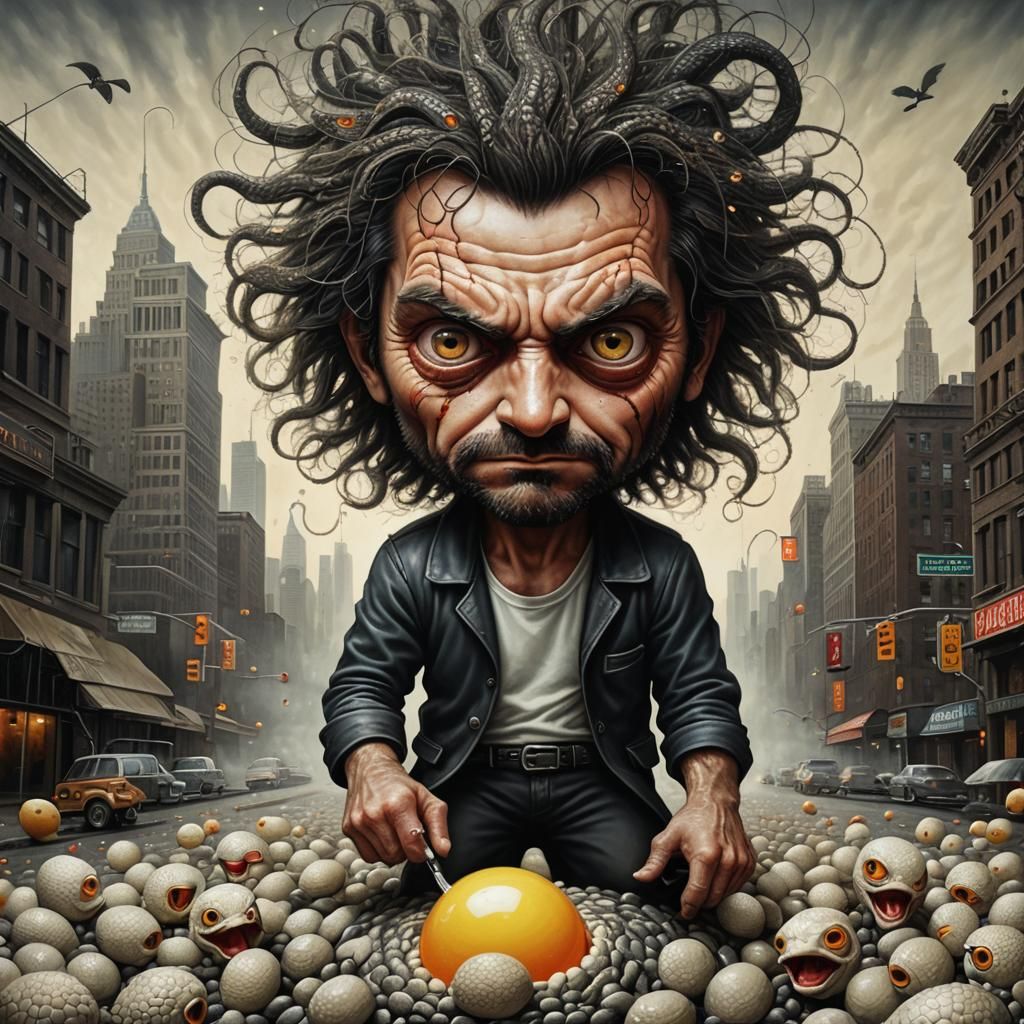 Snake Plissken Pointillist Painting Escape from New York