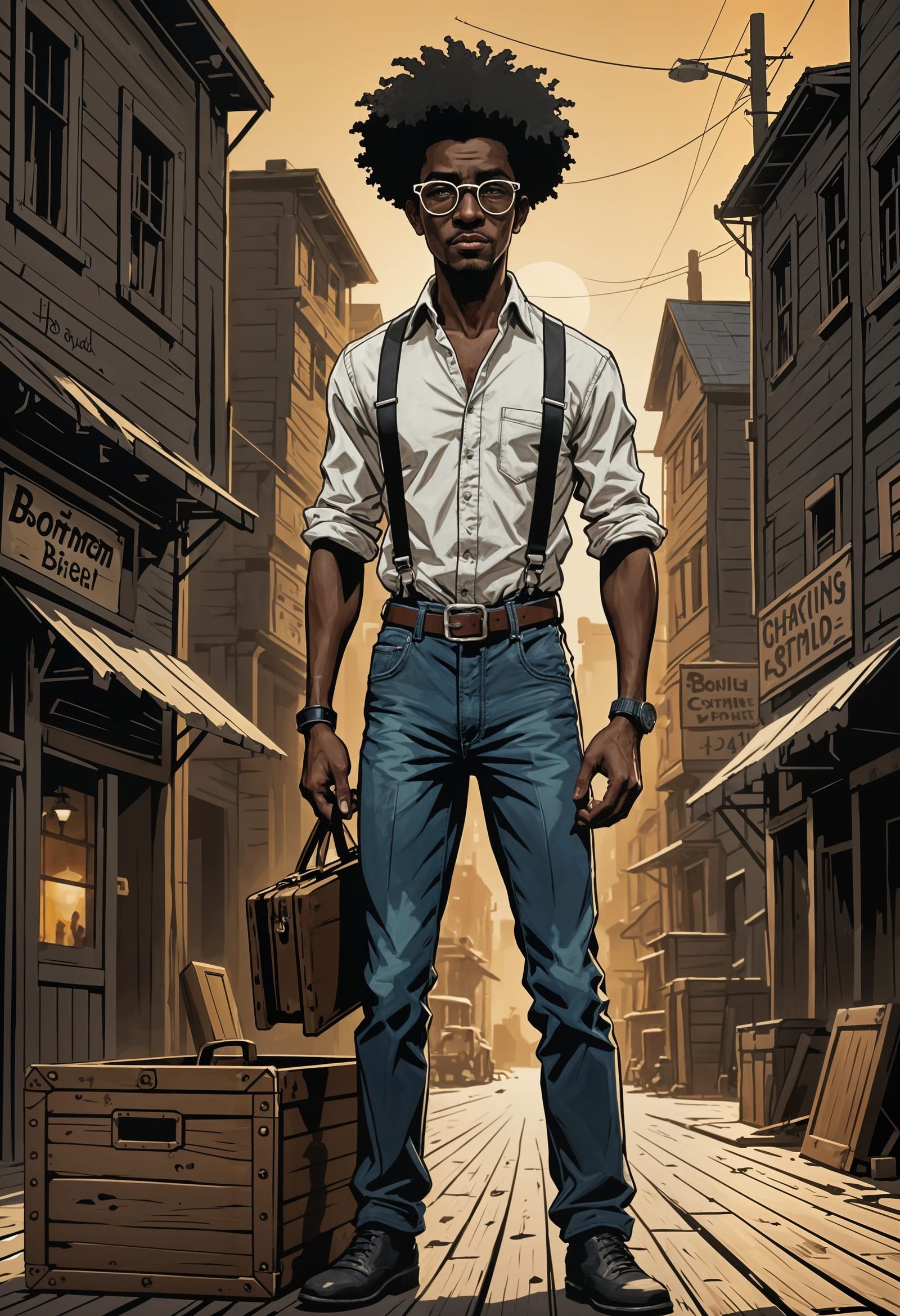 Black and White Trumpet Player in Cinematic Style