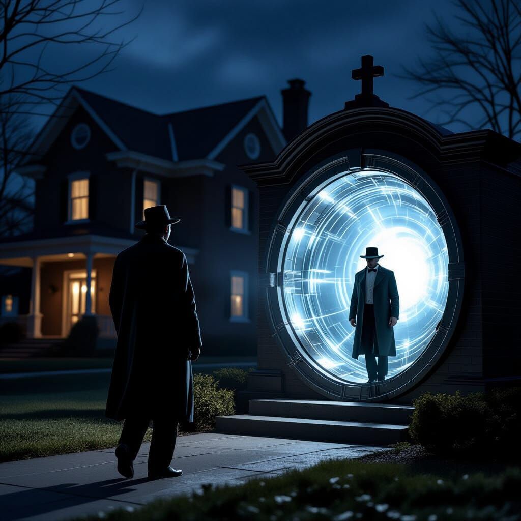 Time Traveler saying goodbye to an old friend