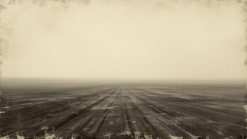 Desolate Field in Sepia Vintage Style