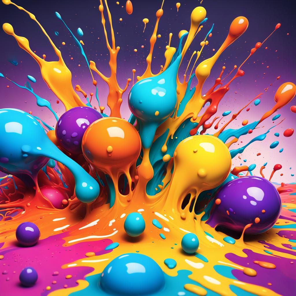 ink drops splattered across a surface