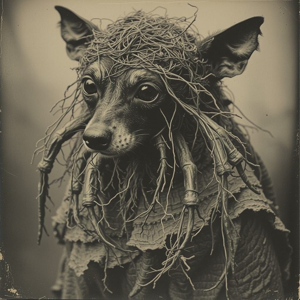 Gritty Cursed Dog Ant-Eater Hybrid Vintage Photo
