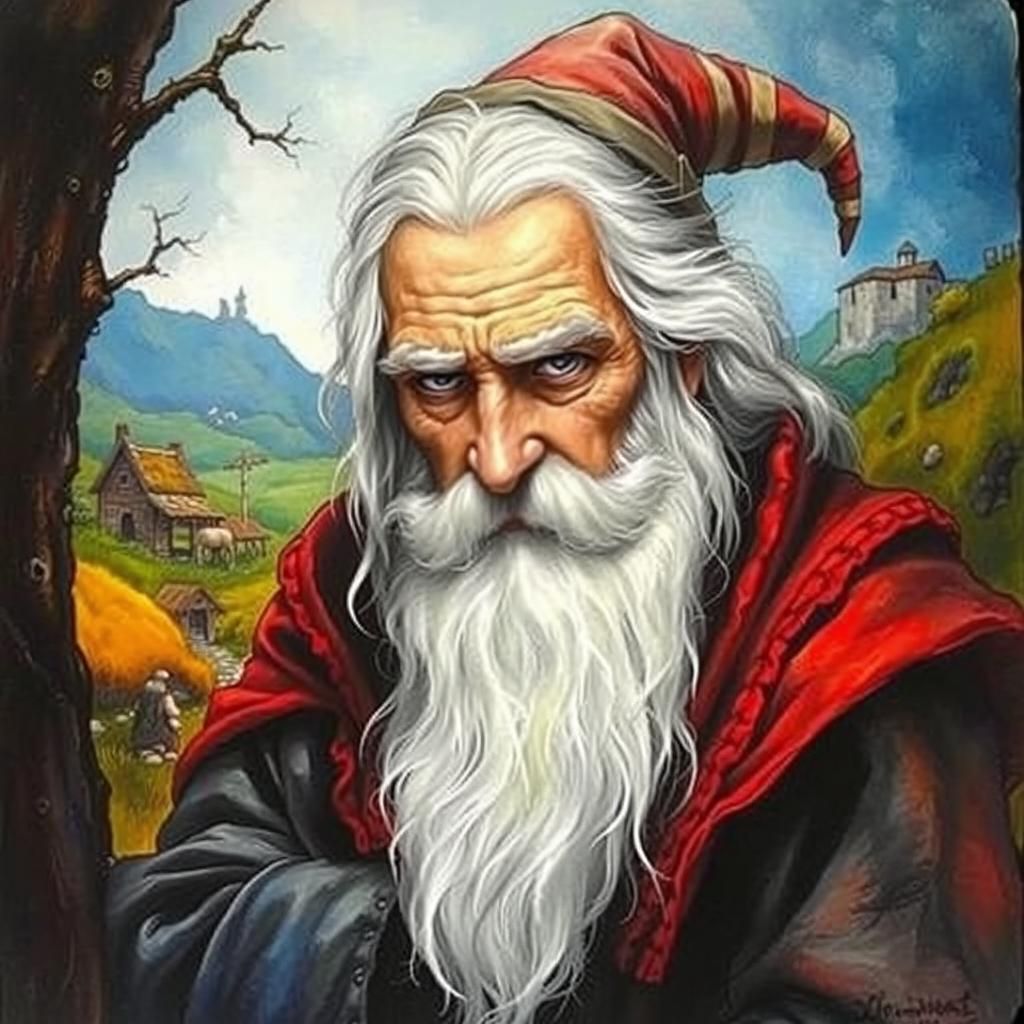 Gandalf in The Shire: Magical Alcohol Ink Portrait