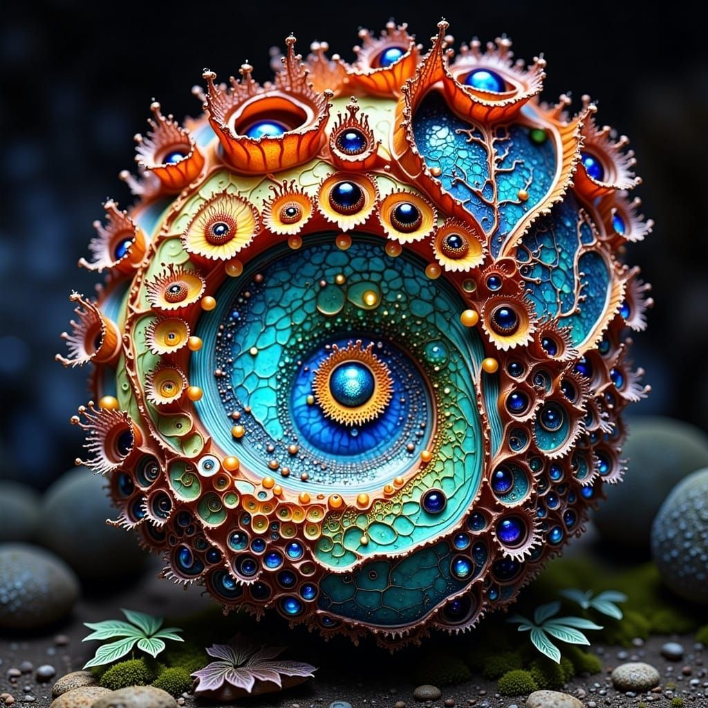 Intricately Detailed 3D Nautilus Sculpture