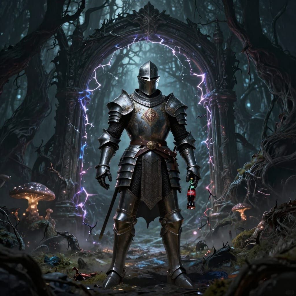 Knight Before Dark Energy Portal in Twisted Forest