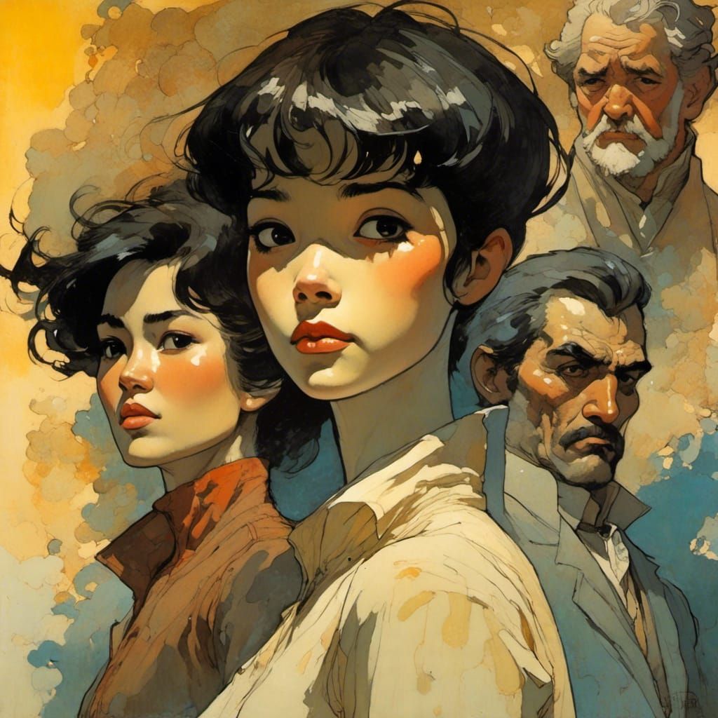 <lora:Liminal Lacquer:1.0>8k, 60s animation cel with vignett...