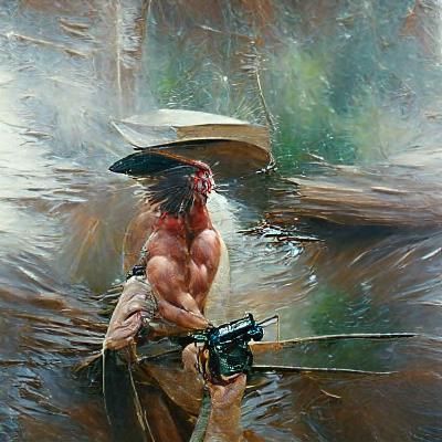 Rambo as Oil Painting by James Gurney