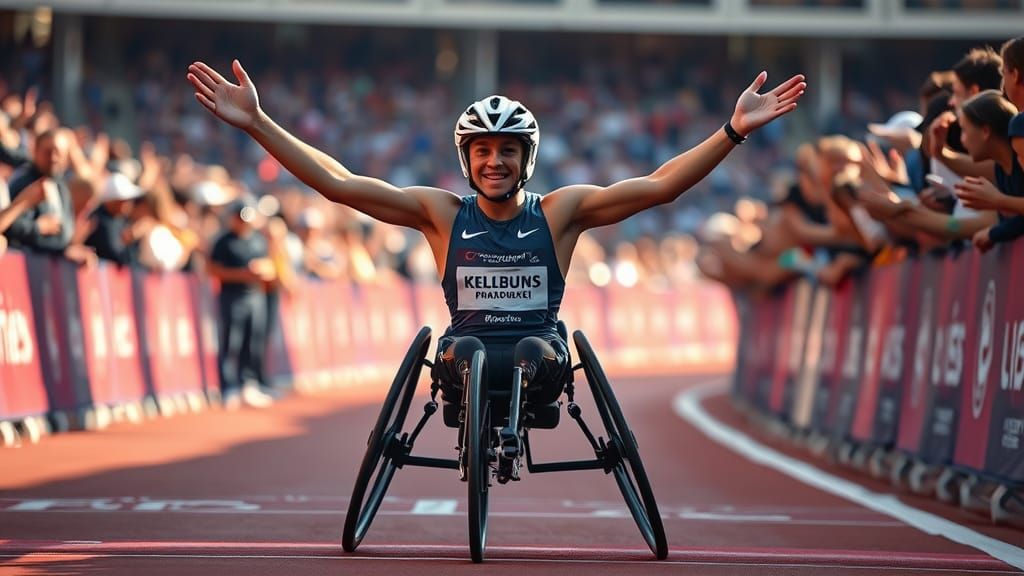 Para-Athlete Triumphs in Dynamic Sports Photo