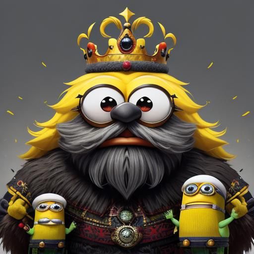 Surreal Muppet King in Pop Surrealism Style