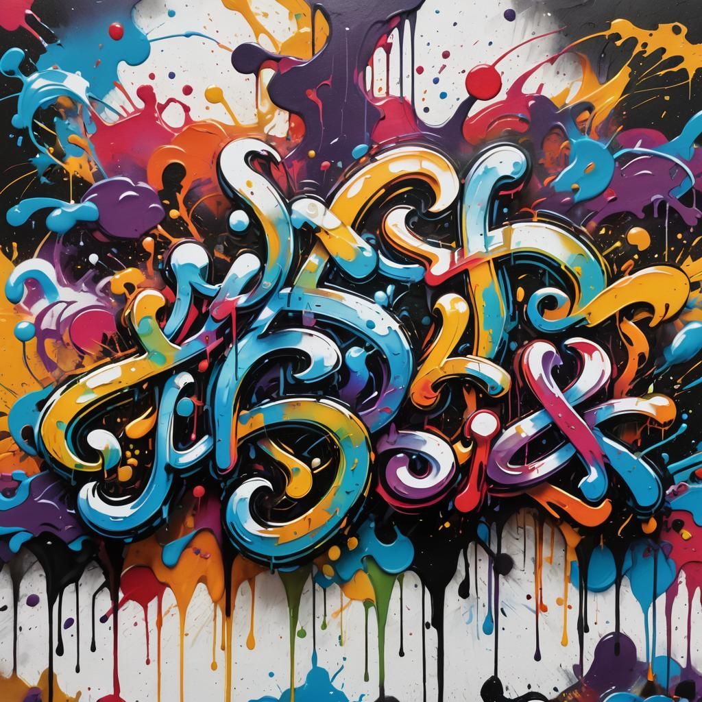 Colorful Calligraphy Graffiti Art in Street Art Style