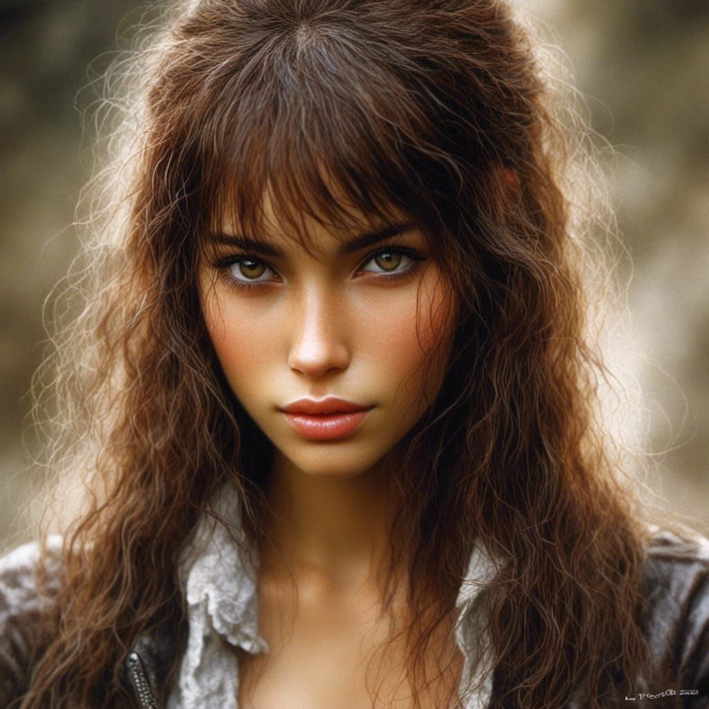 Beautiful Jewish Woman Portrait in Realism Style