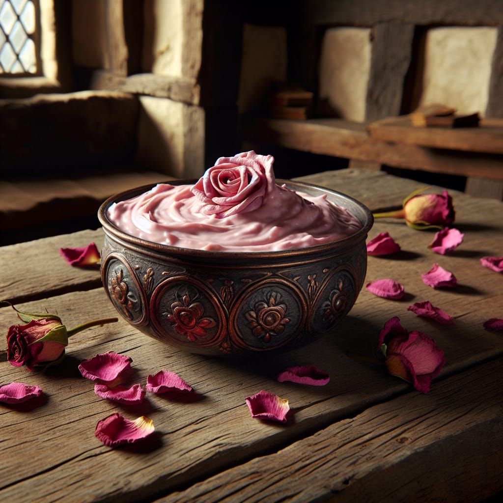 Rose Face Mask in Medieval Setting