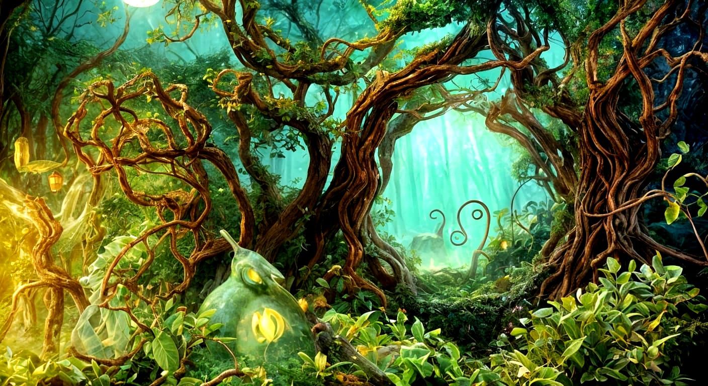 Mystical Pear Portal to an Enchanted Forest