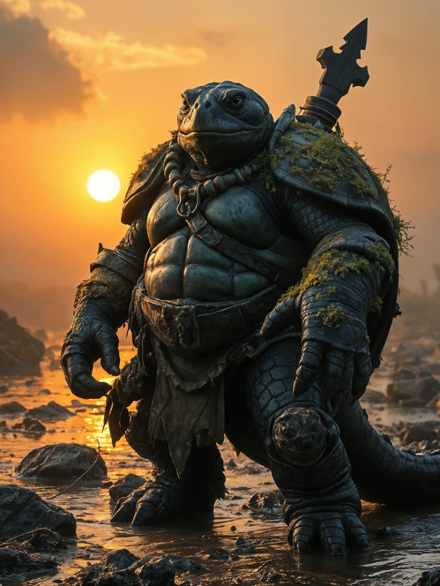 Tortle Warrior in Black Shell Armor