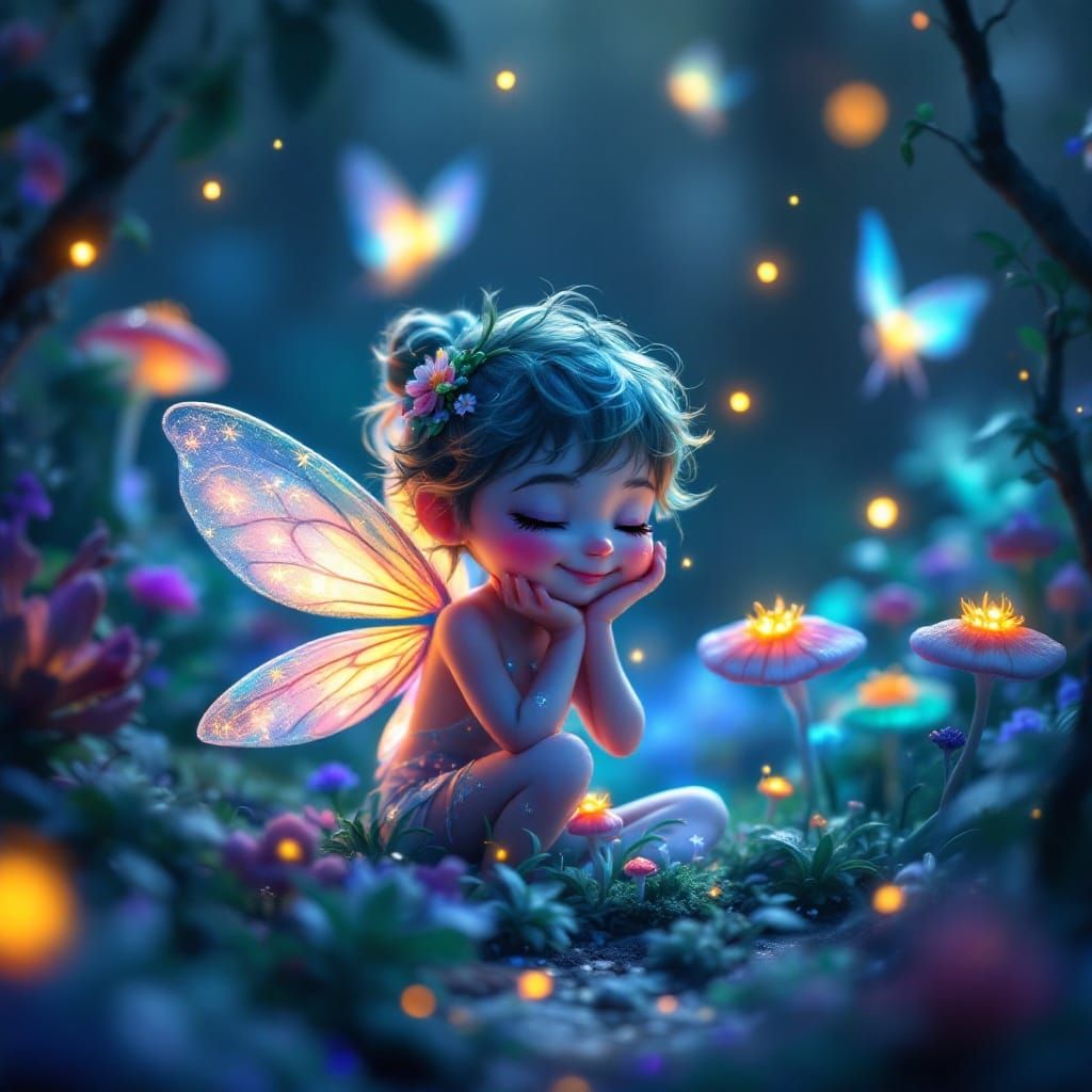 Ethereal Fairy in Vibrant Forest Glade