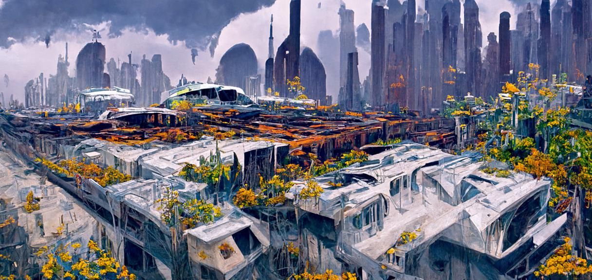 Retro-Futuristic Japanese Metropolis on Alien Planet