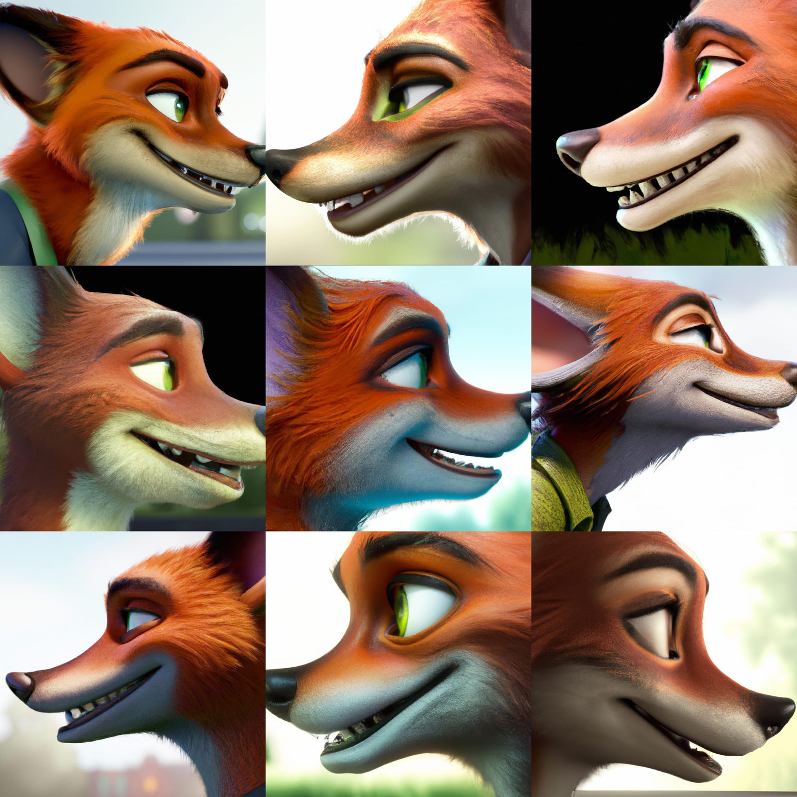 Realistic Nick Wilde Head, Digital Matte Painting