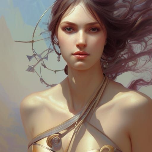 Gladiator Woman Portrait in 3D Digital Art