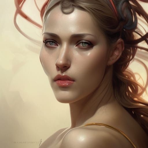 Gladiator Woman Portrait in 3D Digital Art