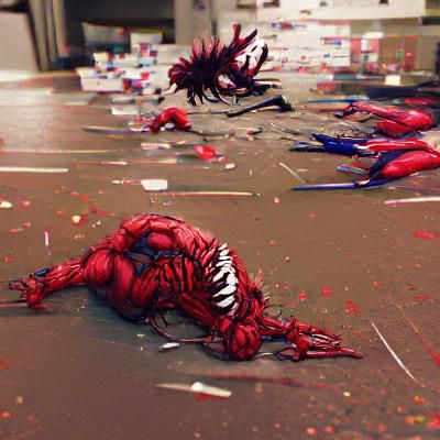 Aggressive Symbiote Character in Digital Art Style