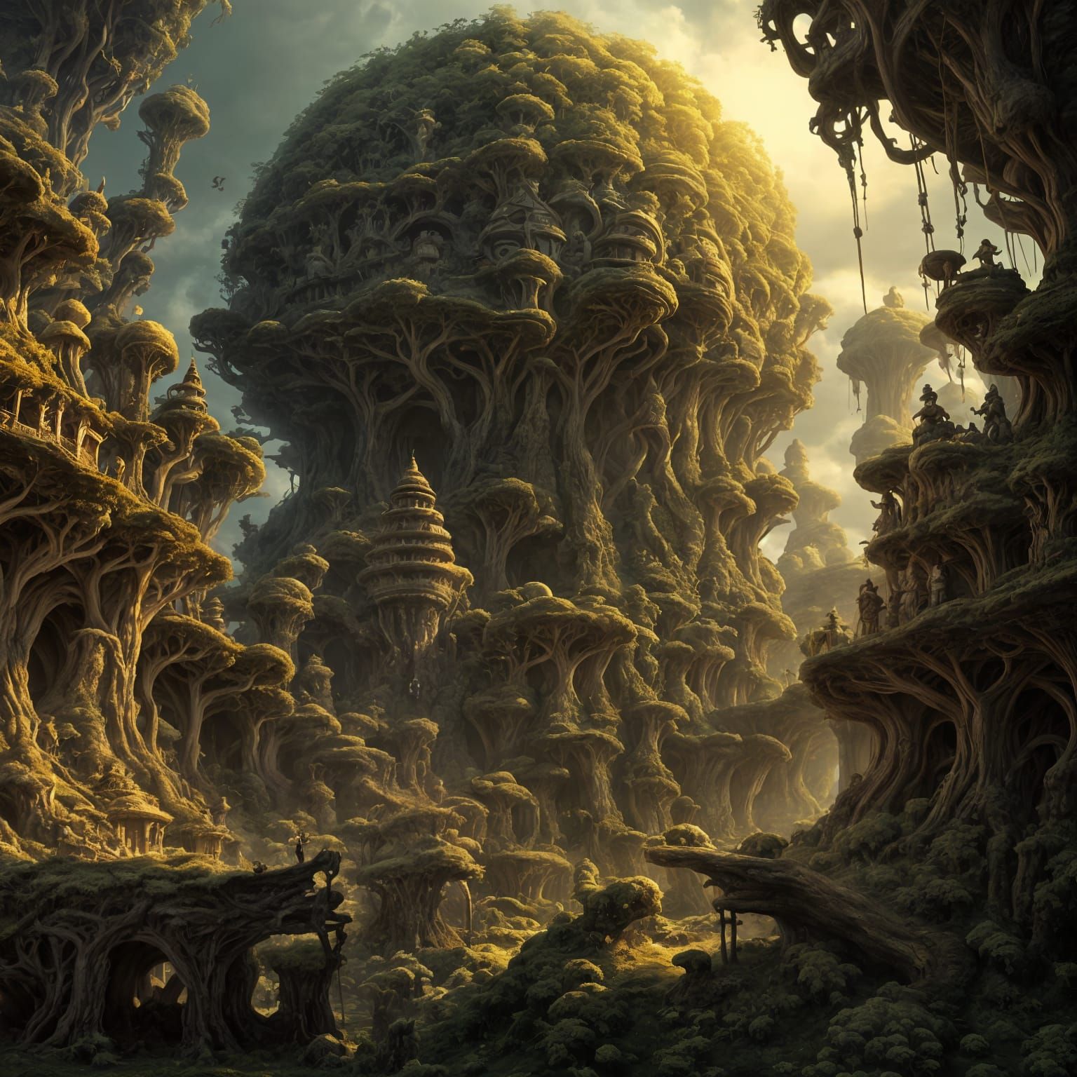 Giant Troll with Forest Back, Detailed Matte Painting