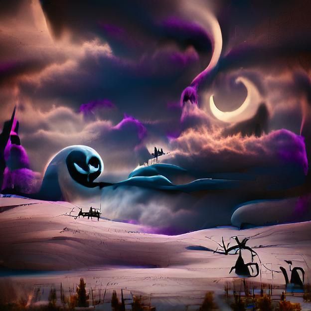 Nightmare Before Christmas Matte Painting