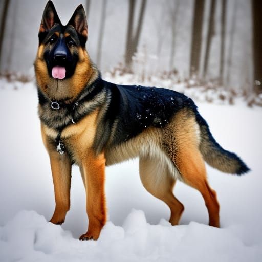 German Shepherd in Snow: Professional Photography