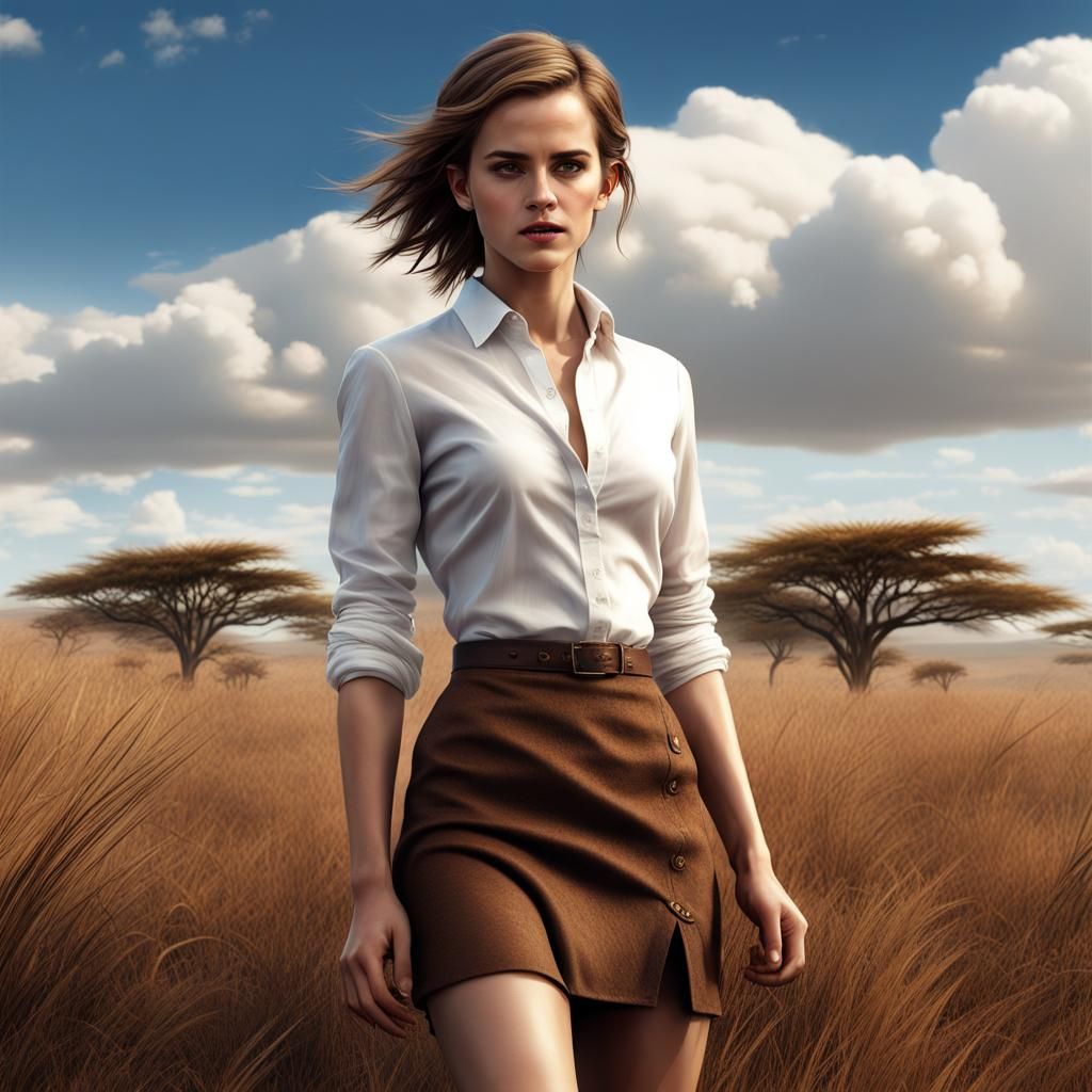 Emma Watson on the African Savanna: Matte Painting