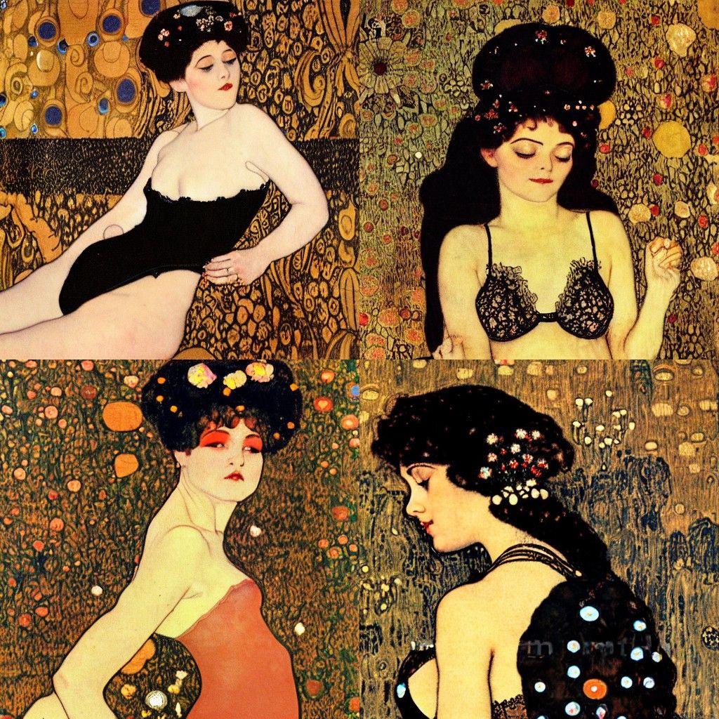 Retro Boudoir Photoillustration in Art Nouveau Style