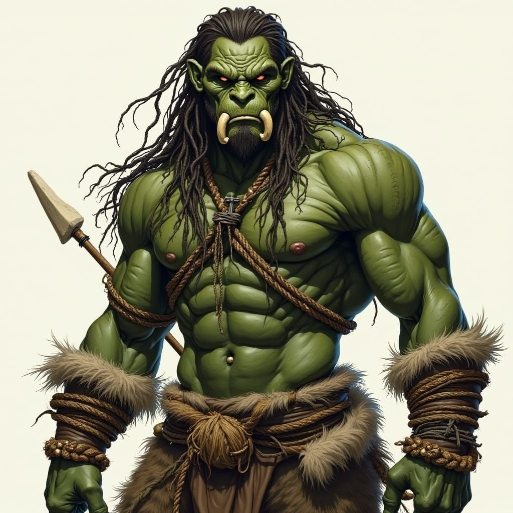 Orc Warrior with Tribal Adornments