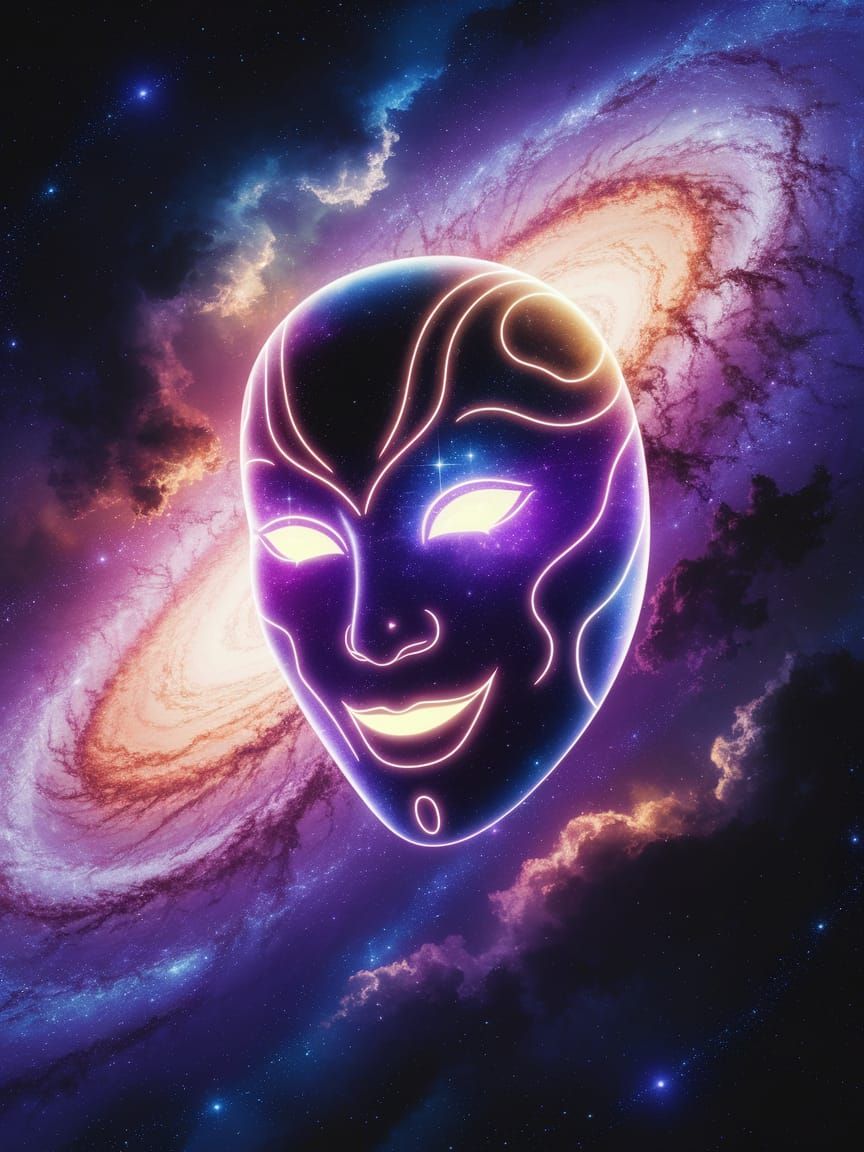 Ethereal Celestial Mask in Space-Opera Concept Art