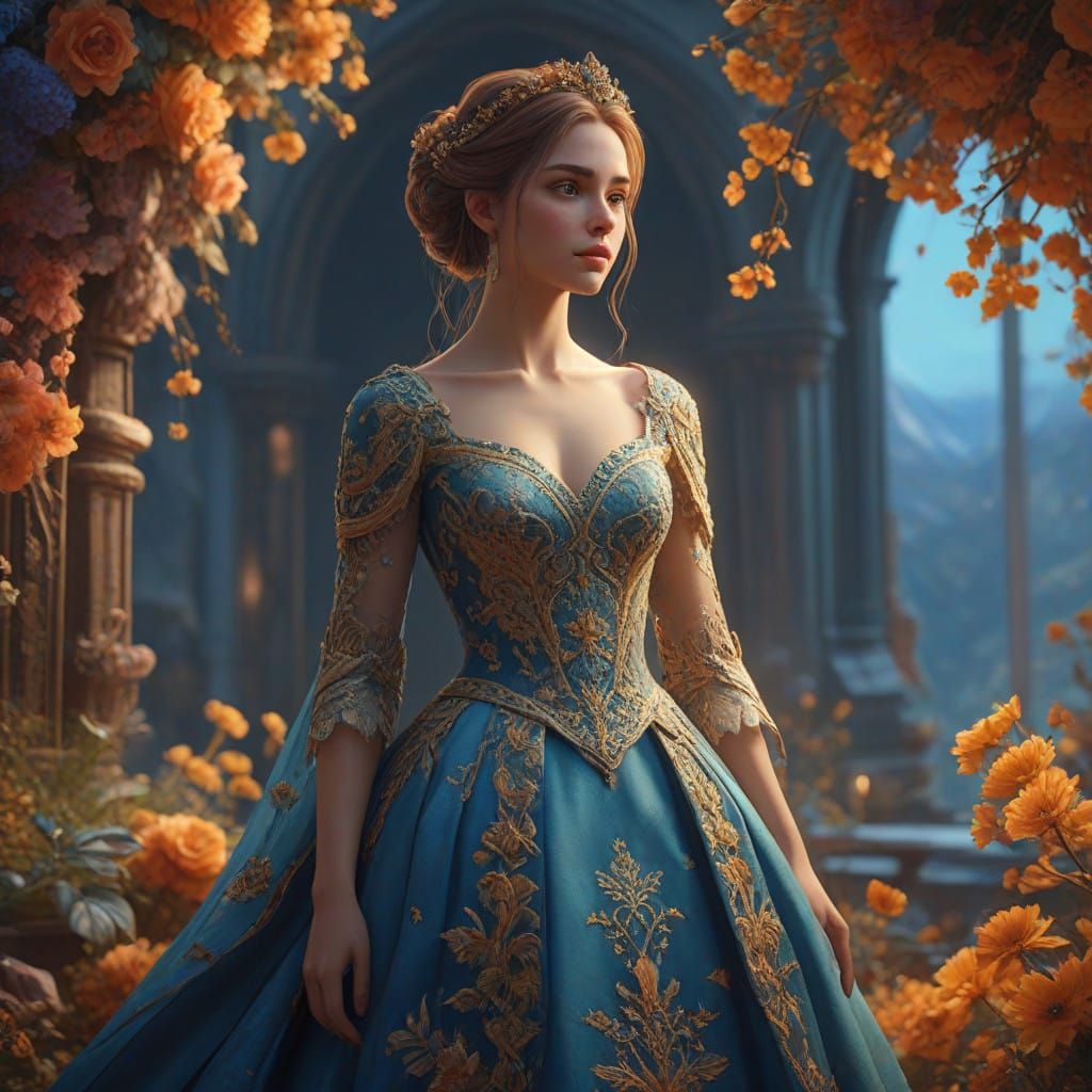 Regal Bride in Whimsical Floral Wonderland