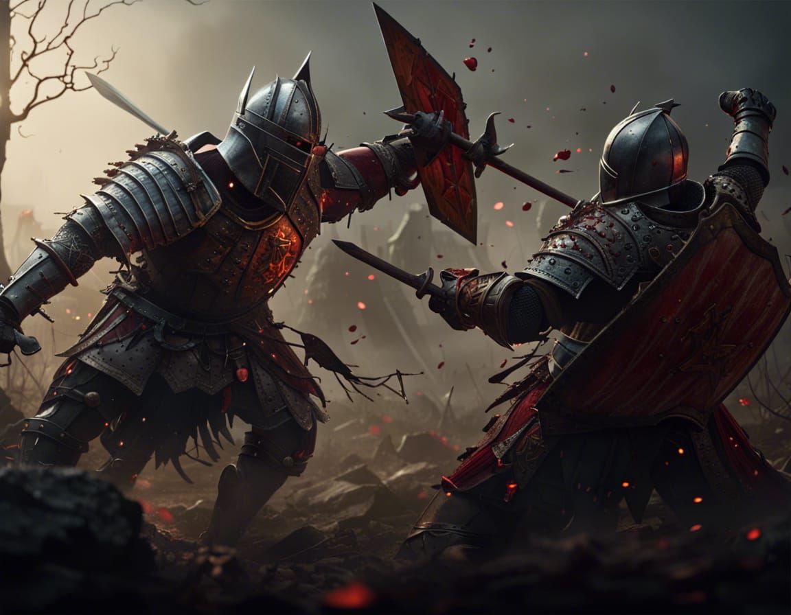 Epic Viking Knight Battle in Hyperdetailed Fantasy Art