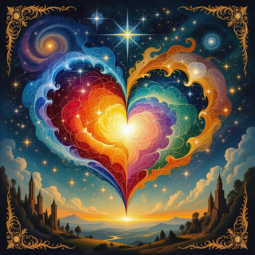 Ethereal Galaxy Heart: Symbol of Universal Love