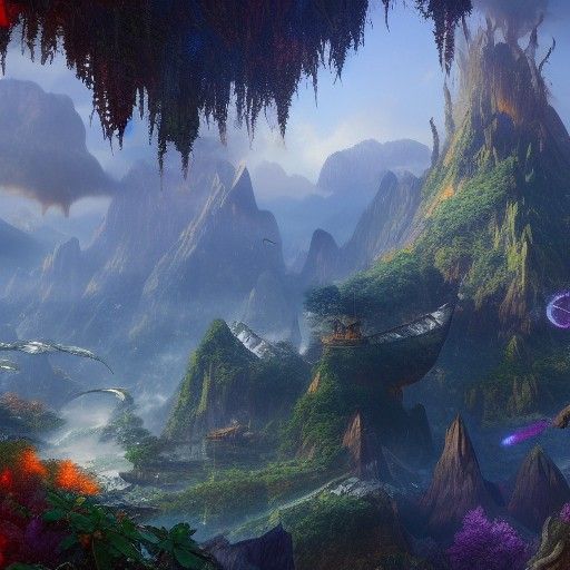 Detailed Avatar Matte Painting in Deep Color