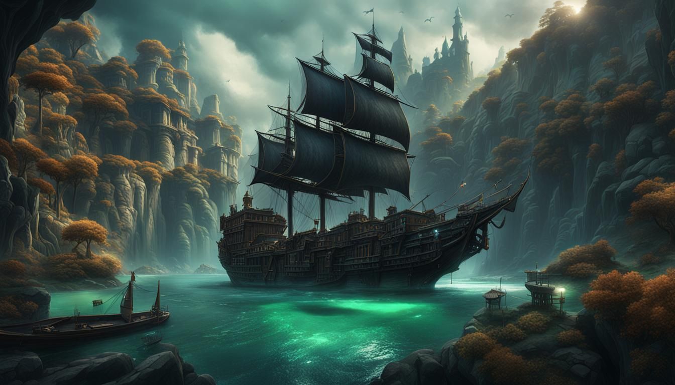 Black Emerald: Detailed Matte Painting in Fantasy Art