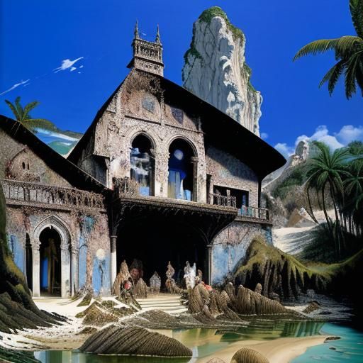 Photorealistic Beach Scene in Oil on Canvas