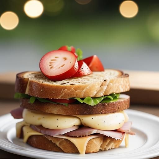 Ham and Swiss on Rye Sandwich